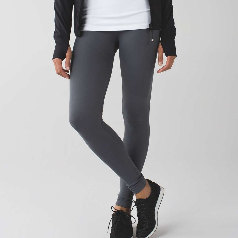 Lululemon Zone In Tight leggings / tights / pants (Dark Slate) charcoal grey, 10